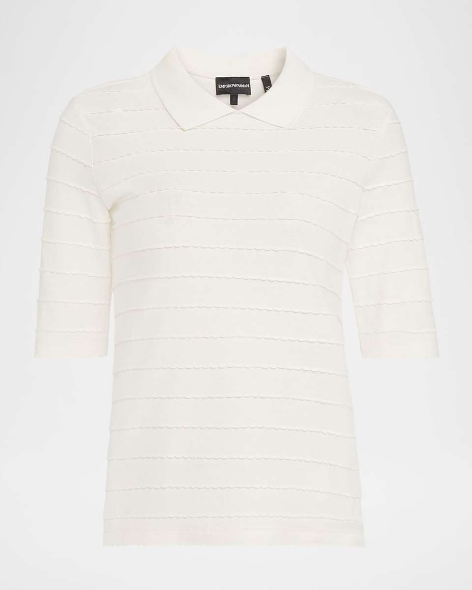 Scallop-Trim Cotton Jersey T